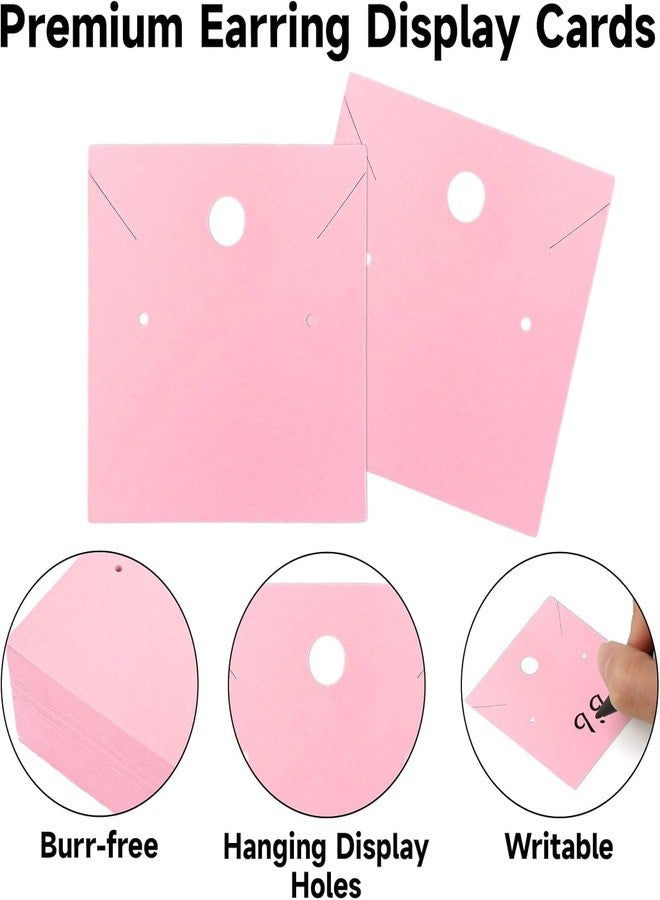 Festiko® 100 Pcs Pink Earring Display Cards (2.4 Inch) | Square Kraft Jewellery Holder Cards for Earrings & Necklaces | Jewellery Display for Handmade, Small Business, Craft Fair & Retail Use (Pink) - Image 4